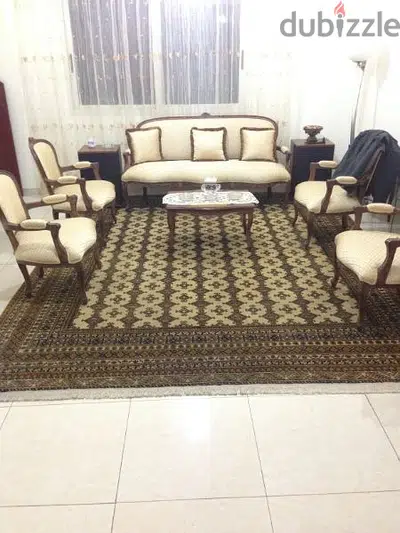 classic sofa set with tables