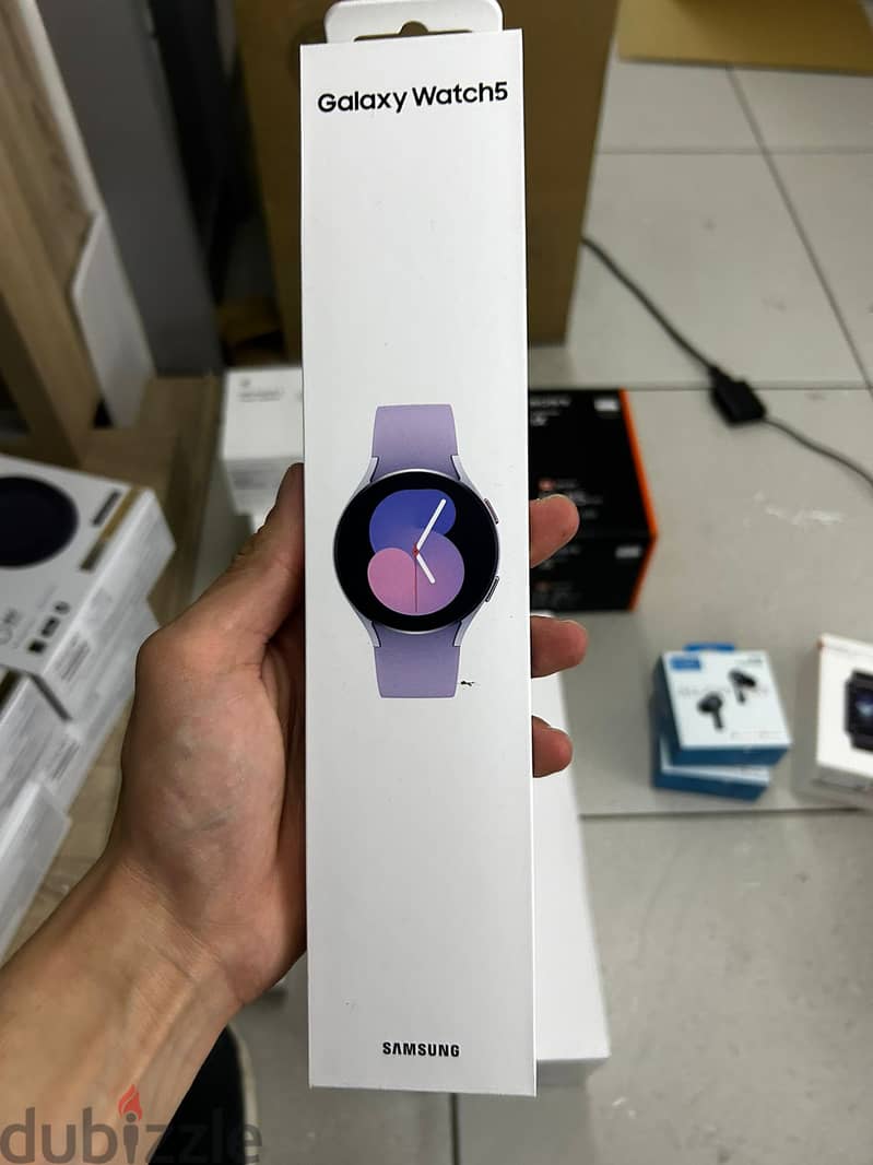 Samsung galaxy watch 5 40mm r900 silver titanium purple band 0