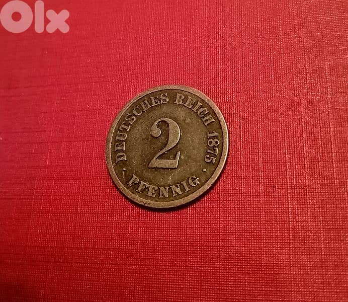 1875 Germany Reich 2 Pfennig 1