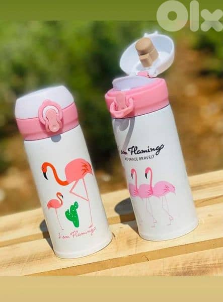 flamingo coffee thermos 0