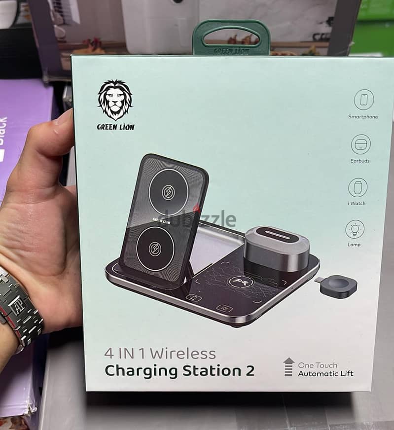 Green lion 4 in 1 wireless charging station 2 0