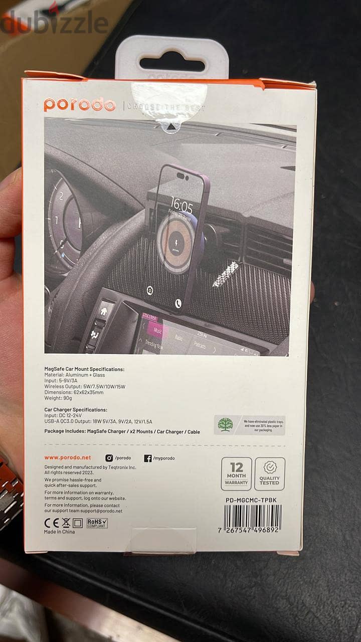 Porodo lucid magsafe car mount 15w PD-MGCMC 1
