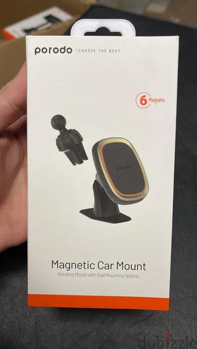 Porodo magnetic car mount rotating mount with dual mounting options PD
