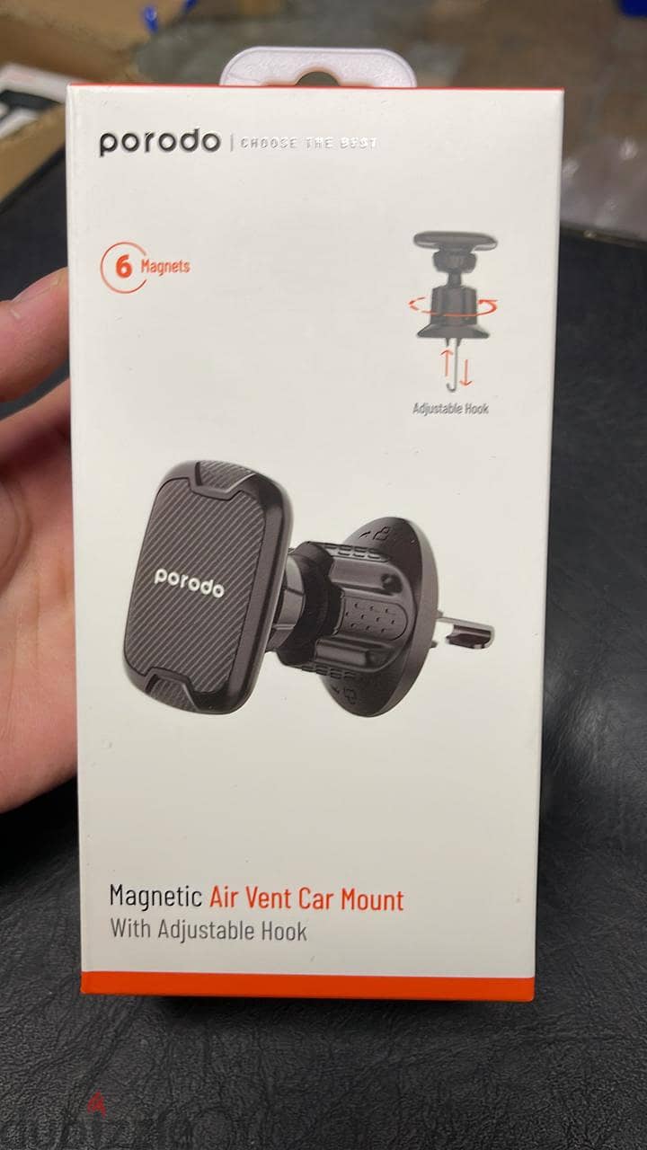 Porodo magnetic air vent car mount with adjustable hook PD-MAVMAH 0