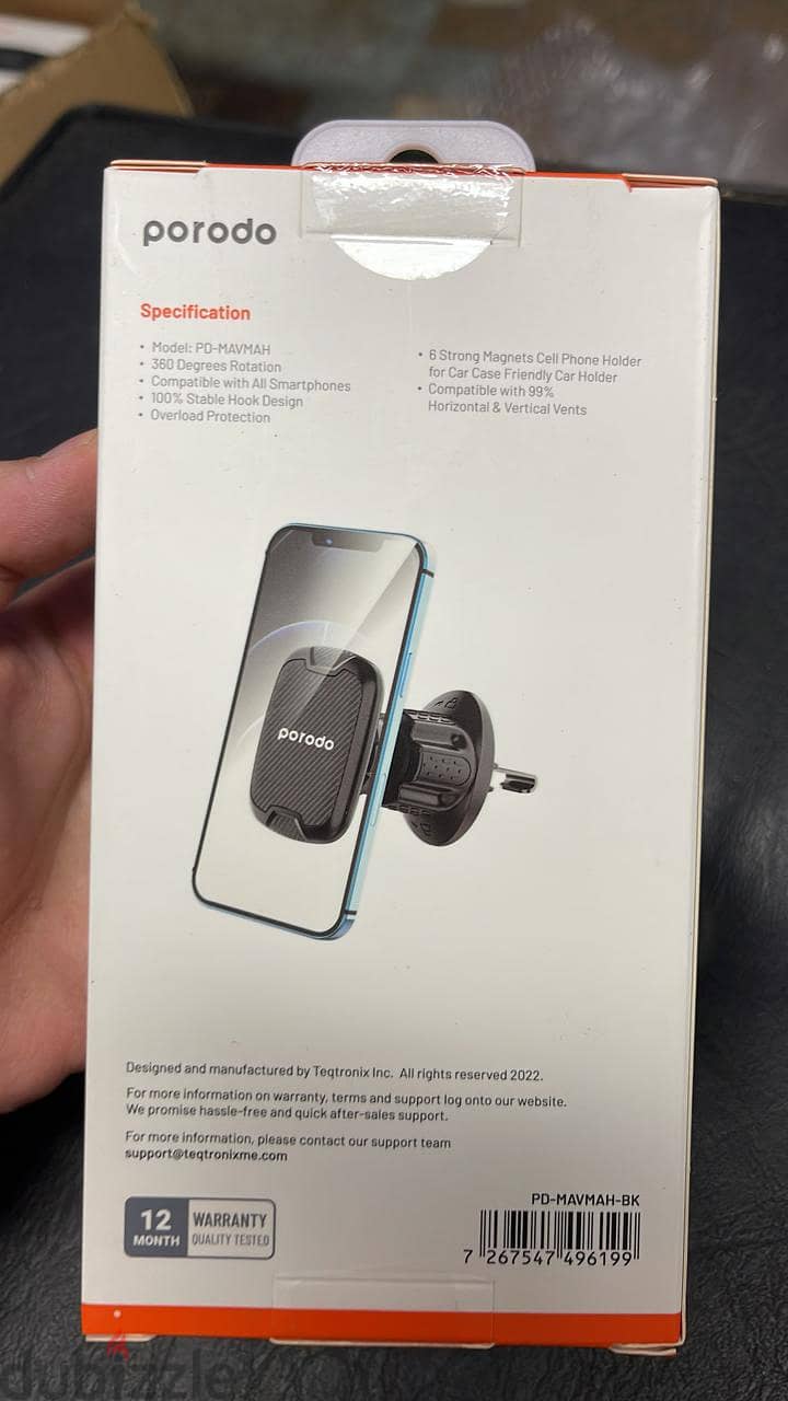 Porodo magnetic air vent car mount with adjustable hook PD-MAVMAH 1