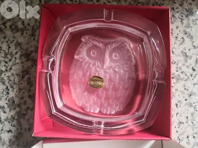Crystal chouette owl ashtray  كريستال منفضة بومة