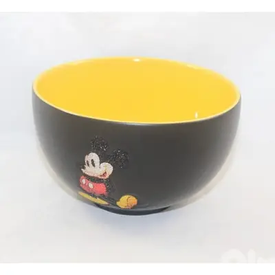Disneyland Paris Mickey Mouse Black Yellow mug plus bol