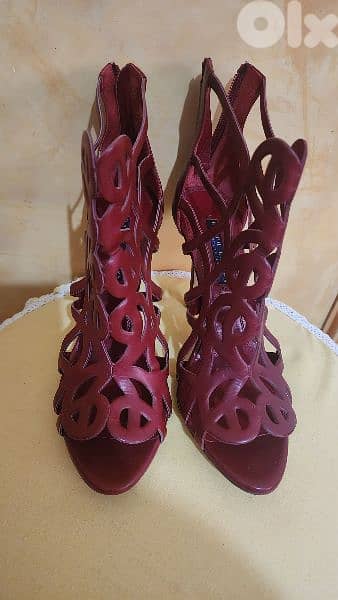 Ralph Lauren Collection 609$ Leather Cut-Out Sandals Size 39(38) 1