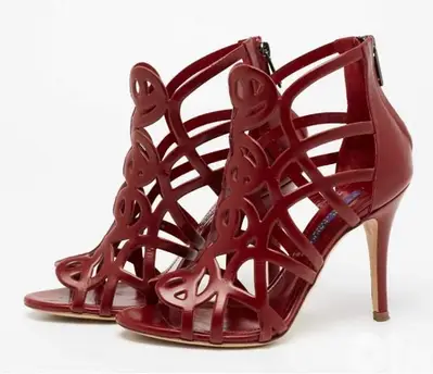 Ralph Lauren Collection 609$ Leather Cut-Out Sandals Size 39(38)