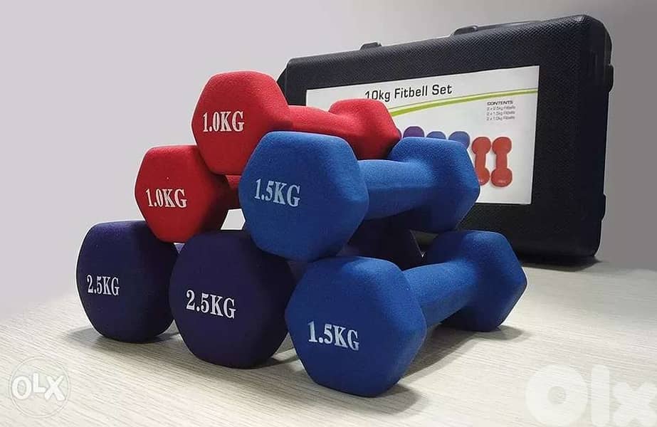 Dumbbells Set with Storage Box 12k 1kg 2kg 3kg 0