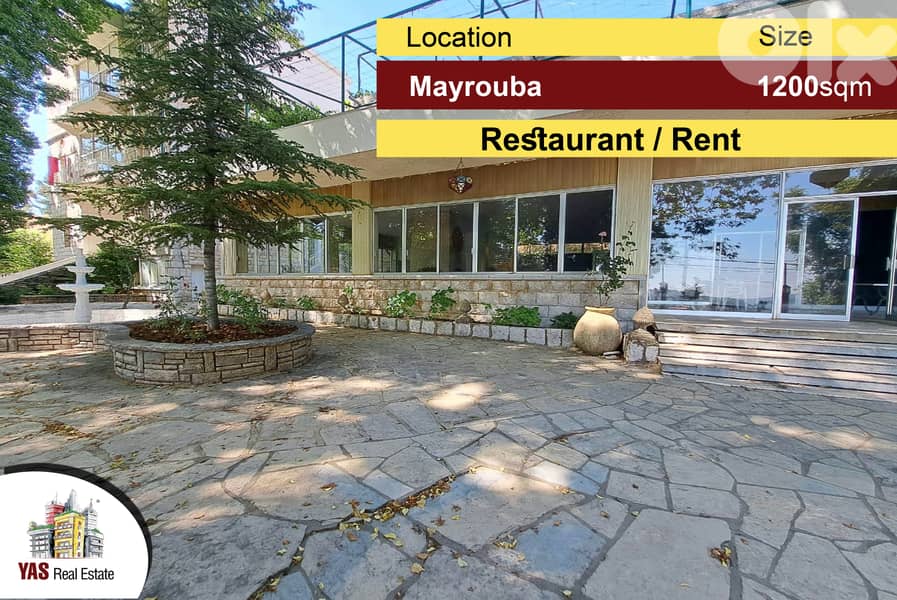 Mayrouba 1200m2 + 400m2Terrace | Restaurant | Rent | Prime Location | 0
