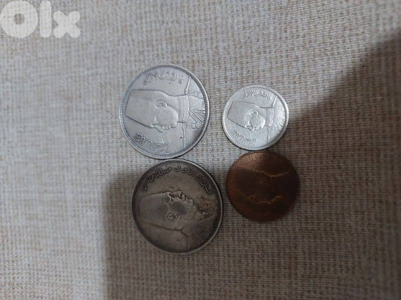 set of 4 coins Eygpt Kingdom king Fouad & Farouk 3 of them silver 0