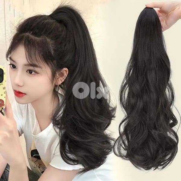 ponytail extention hair claw black only 3