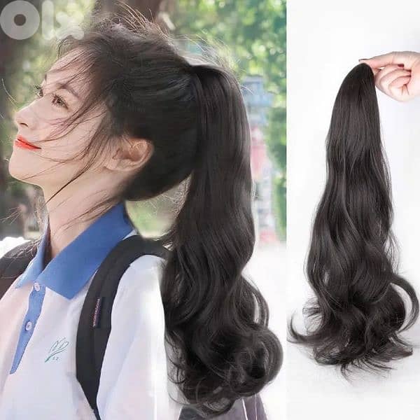 ponytail extention hair claw black only 4