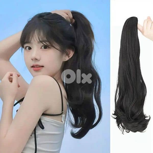 ponytail extention hair claw black only 7