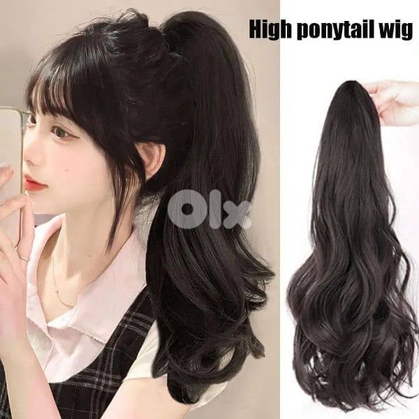 ponytail extention hair claw black only 8