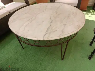 table fer forgé w rkham طاولة رخام فير فورجي 100 cm