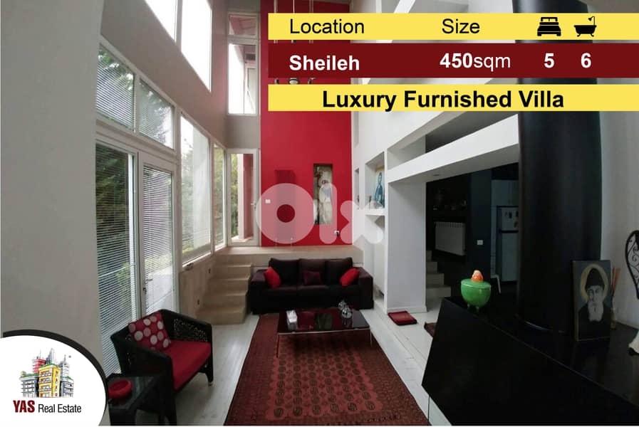 Sheileh 450m2 Villa + 500m2 Gardens | Furnished | Perfect Condition | 0