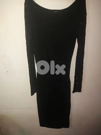 للبيع فستان نسائي قطن نيكرا كم طويل دنتيل