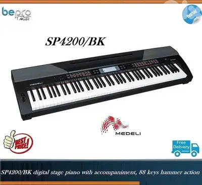 Medeli SP4200 BK,Digital stage piano with accompaniment,88 keys hammer