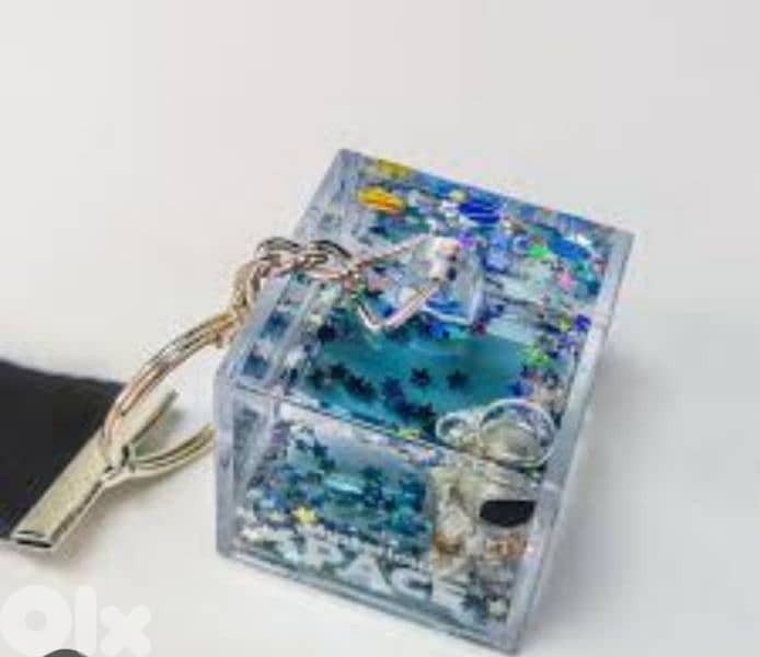 sparkling liquid space square keychain 4