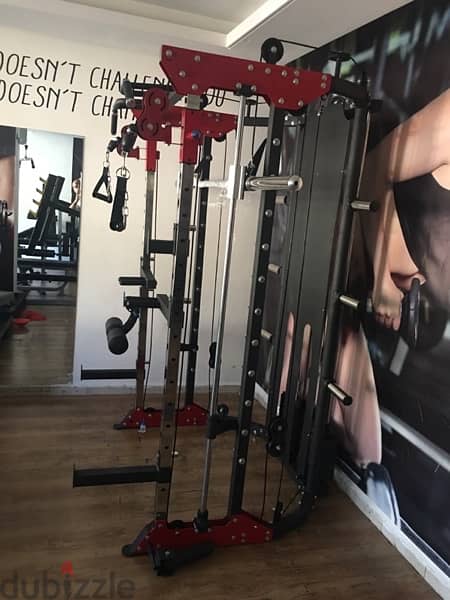 gym in one machine v cable smith squat and bench rack & more 2
