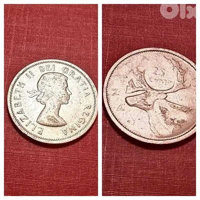1955 Canada silver 25 cents Queen Elizabeth II 5.83g