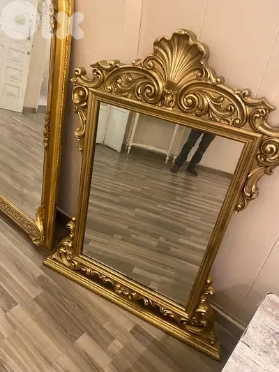 مراية رائعة جدا خشب حفر مميز تلبيس ورق ذهب سعر لقطة mirror