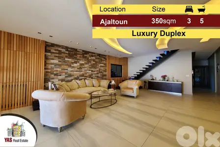 Ajaltoun 350m2 | Luxury Duplex | High-End | Panoramic Sea View |