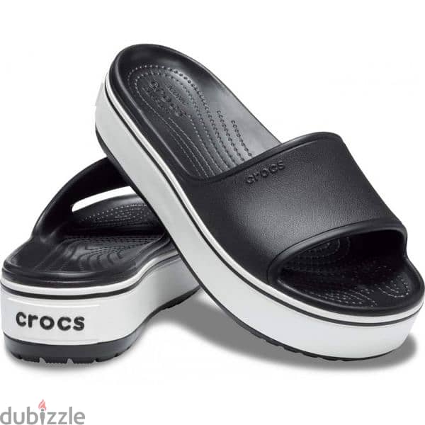 Crocs, Women'S Crocband Platform Slide Sandals Black  or pink 0
