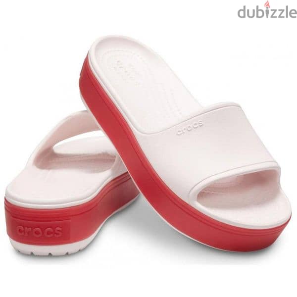 Crocs, Women'S Crocband Platform Slide Sandals Black  or pink 2