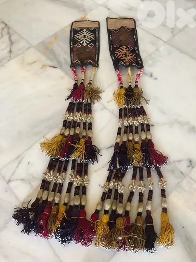 Rare  beautiful Horse tack needle work on top