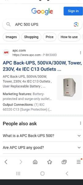 APC BACK-UPS 500VA/300W 4