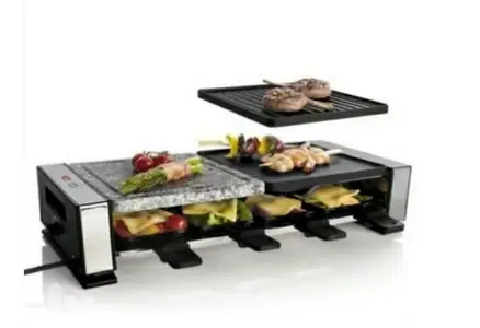 SILVERCREST Raclette Hot Stone Grill & Double Sided Grilling Surface
