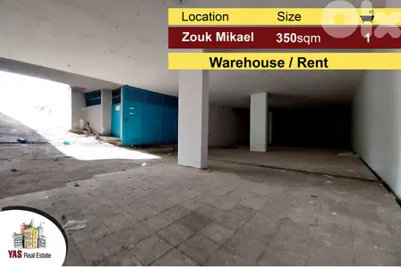 Zouk Mikael 350m2 | depot / Warehouse | For Rent | Prime Location |IV
