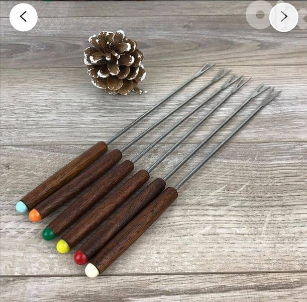 Vintage Fondue Forks set of 6 Stainless steel 0