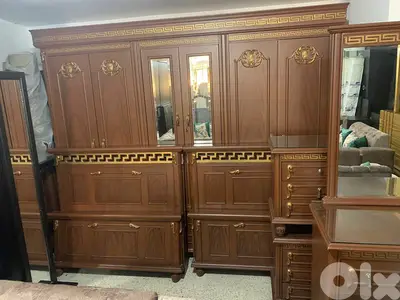 أوضة نوم خشب زان ولاتي ملبسة قشرة تختين