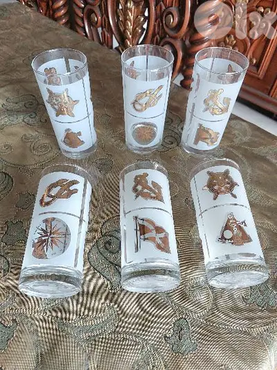 Luxurious Glass Cups ( 6 ) اكواب عريقة عدد