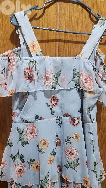 walter Baker Coco blue floral maxi dress size 40 (42)فستان طويل 4