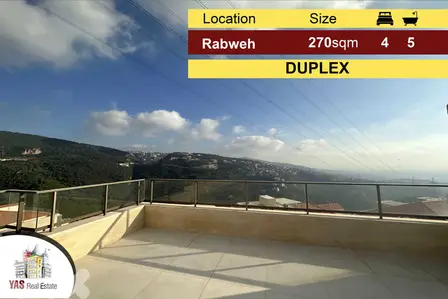 Rabweh 270m2 + 80m2 Terrace | Duplex | High End | Mountain View | MJ