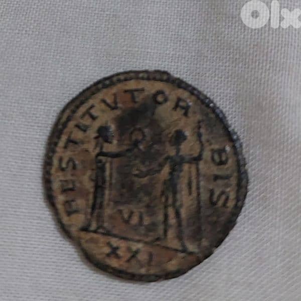 Ancient Roman bronze coin for Aurelian 270 AD 1