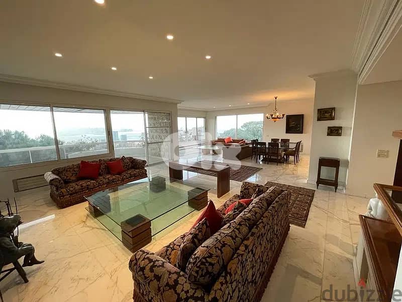 300Sqm | Super Deluxe Apartment For Rent in Rabieh| Panoramic Sea View 0