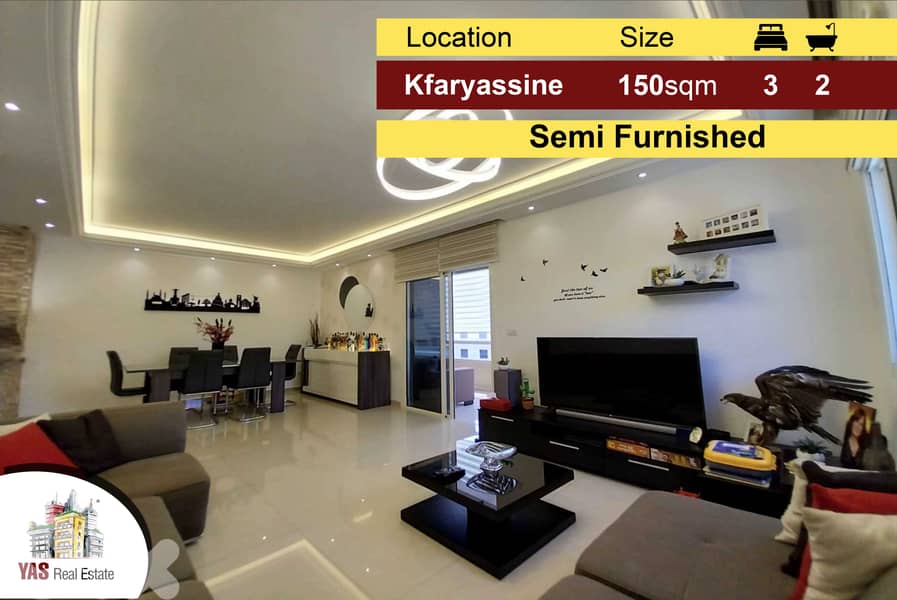 Kfaryassine 150m2 | Open View | Luxury | Semi Furnished | IV 0