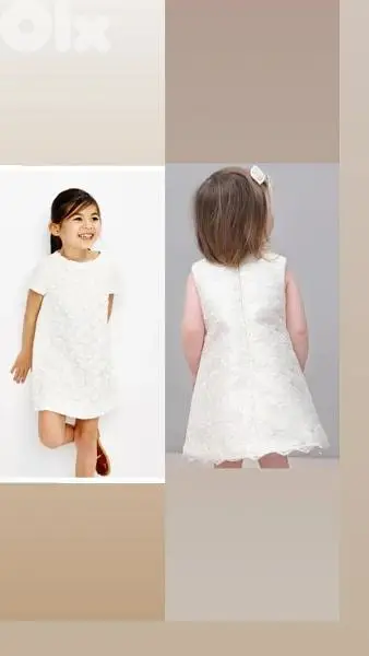 dress embroided lace ofwhite 3 to 7years turkey