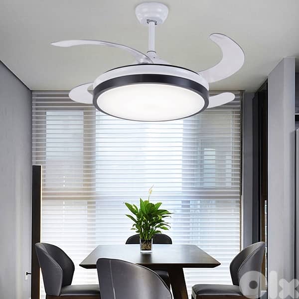 Wave Invisible Ceiling Lamp Fan 0