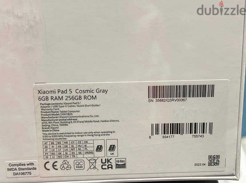 Xiaomi pad 5 6/256gb cosmic gray last new 1