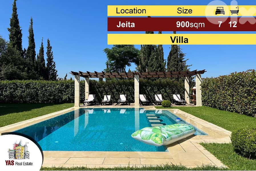 Jeita 900M2 Villa | 800M2 Gardens | Signature | Pool | Panoramic View 0