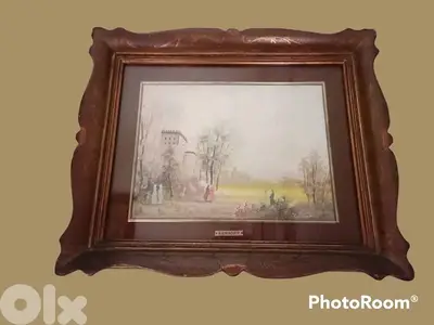 2 French oil paintings miniatures, 19th. century, signed by Ramadier