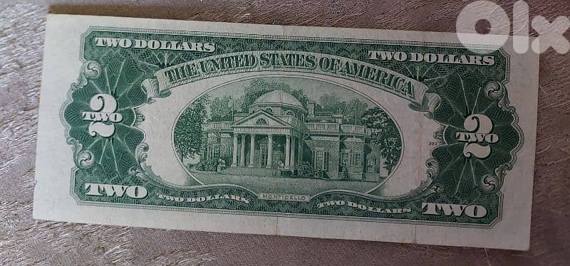 Almost UNC Error Cur Red Seal two USA Banknote year 1953 1