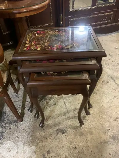 طقم طاولات خشب زان انكليزي